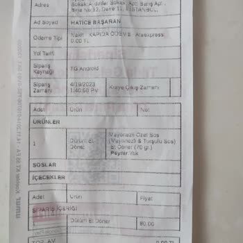 Tıkla Gelsin Siparişimdeki Ekstra Seçim Gelmedi Ve İade Edilmedi.