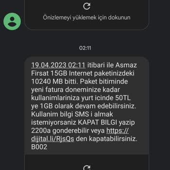 Turkcell Onaylamadığım İnternetten Ücretlendirme