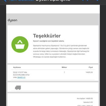 Dyson 9 Taksit Yaptım Deyip Tek Çekim Yapması