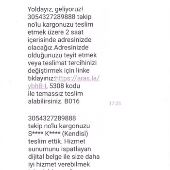 Aras Kargo Kargomu Başkasına Teslim Etmiş!