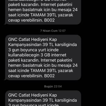 Turkcell GNC Çatlat Doğru Düzgün Hediye Vermiyor
