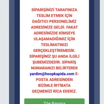 Hoopkapıda Ürün Teslimatı Yapılmadı Ve Müşteri Temsilcisine Ulaşılamıyor