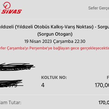 Öz Sivas Seyahatin Bilet Ve Yolcu Almaması