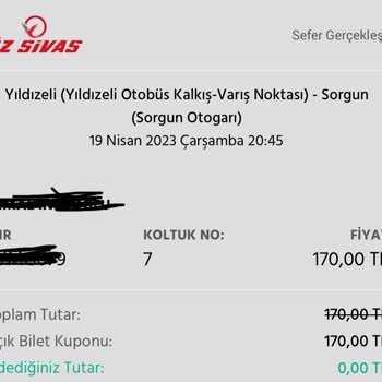 Öz Sivas Seyahatin Bilet Ve Yolcu Almaması