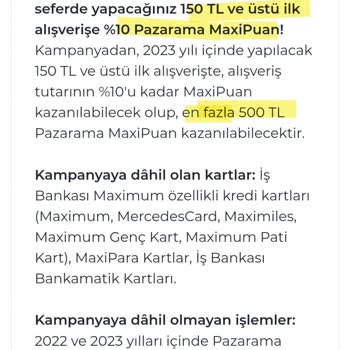 İş Bankası Maximum Kartla Pazarama Online Kampanyası Puanı Yüklemedi