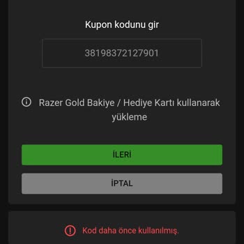 epin.com.tr Razer Gold E-pin Siparişi Hatalı Geldi