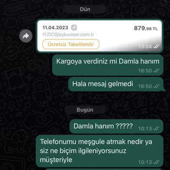 Oyku Wear'dan Bir Şey Almak Pişmanlıktır