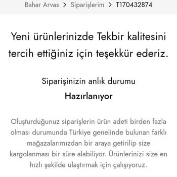 Tekbir Giyim Sipariş İptal İade
