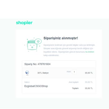 EzGlobal Shopier Üzerinden Aldığım 35 TL Bakiye Hala Yüklenmedi