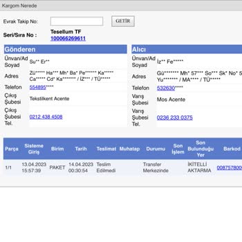 Sürat Kargo Hala Aktarmada