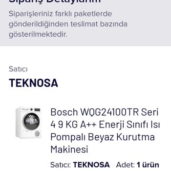 Teknosa Firması Bosch Kurutma Makinesi Sipariş Güveninin Sarsılması