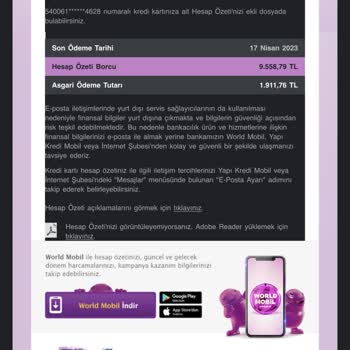 Yapı Kredi Hesap Özeti Hatası