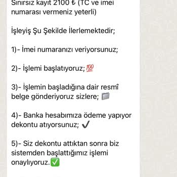 Kayıt Servisi (Instagram) Cep Telefonu IMEI Kayıt Sorunu