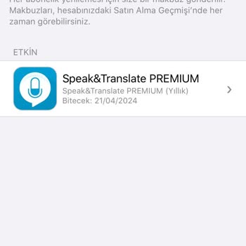 Speak & Translate Üyelik İptalinde Oluşan Para İadesi