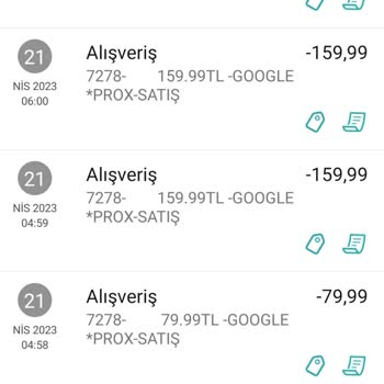 Google Prox Satış İzinsiz Siz Para Çekme
