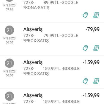 Google Prox Satış İzinsiz Siz Para Çekme