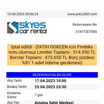 Yolcu 360 Para İade Sorunu!