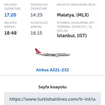 THY Gecikmeli Sefer 14,25 Kalkması Gereken Uçak 22,10 Kalkacak