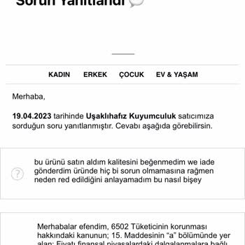 Uşaklıhafız İade Talebimin Gereksiz Bir Şekilde Red Edilmesi