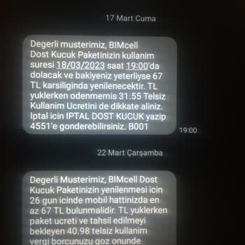 Bimcell 3 Dakika İçinde 80 TL Paramızı Kesti