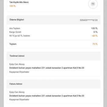 Trendyol Yemek Yemek Kuponu Yüzünden İptal Edilen Sipariş