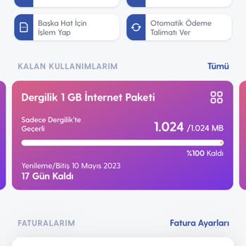 Turkcell Fatura Ve İnternet Aşımı