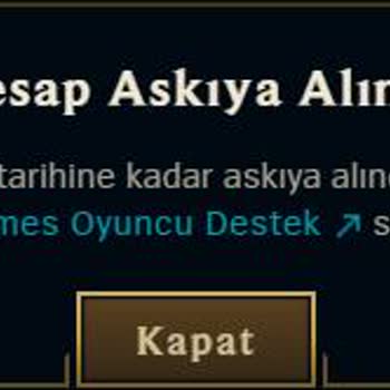 Riot Games LoL'de 14 Gün Ban Gözükürken Ticketta 3. Partiden Perma Ban Deniliyor