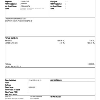 Passolig Para Çekti Ürün-Hizmet Verilmedi