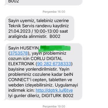 Digiturk Teknik Servis Sorunu (Çorlu Digital Elektronik)