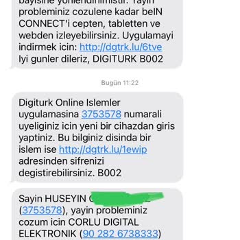 Digiturk Teknik Servis Sorunu (Çorlu Digital Elektronik)