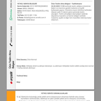 Arçelik Su Sebili Üç Kez Tamir Gördü