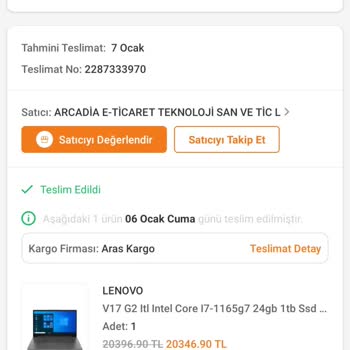Arcadia Bilişim Lenovo Laptop Satın Aldım, Aldatıldım Ve Tamamen Mağdur Oldum
