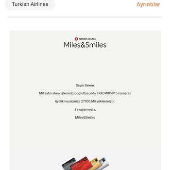 THY Satın Alınan Uçuş Mili İade Edilememesi