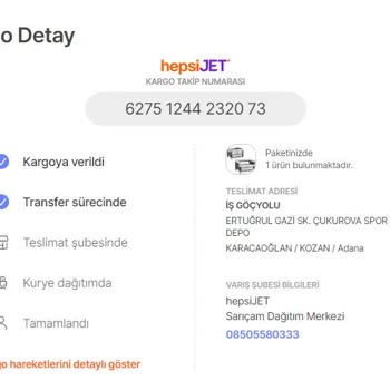 Hepsijet Kayseri Dağıtım Merkezi