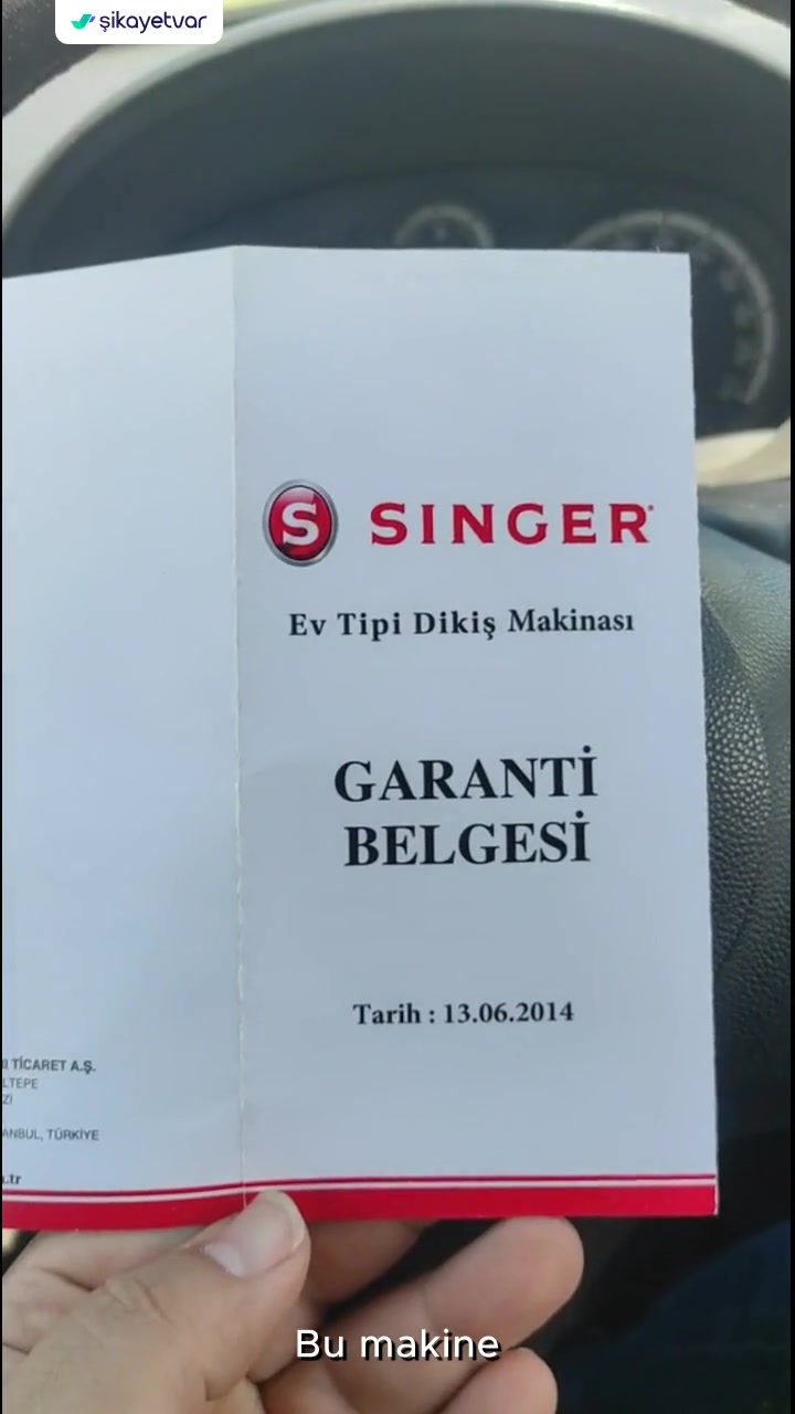 Singer Garanti Süresince Tamiri Yapmadılar Hala Parça Yok Diyorlar! videonun kapak resmi