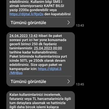 Turkcell 50 TL'lik 250dk. Faydası (! )