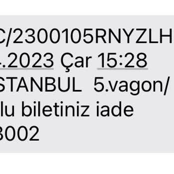 TCDD'nin Para İade Edilmiştir Mesajı Atıp Paranın İade Edilmemesi