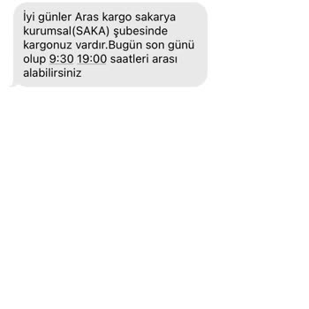 Aras Kargo Saka Şube Kargomu Teslim Etmek Yerine Mesaj Atıyor