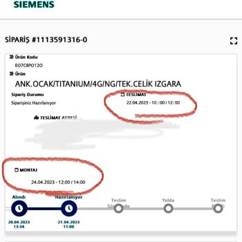 Siemens Ürün Teslimatı Gecikmesi Ve Müşteri Hizmetlerinin Çalışmaması