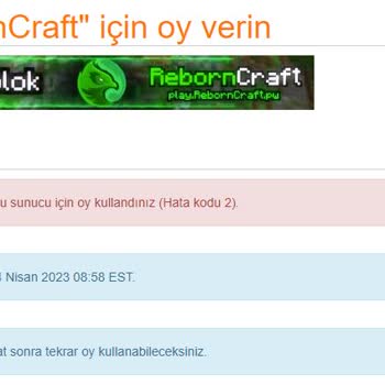 Reborncraft Oyunda Vote Kullanamıyorum