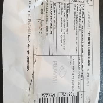 PTT Kargo Eksik Kargo Gelmesi