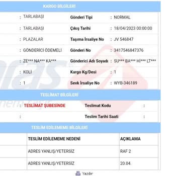 Aras Kargo Teslimat İçin Eve Uğramıyor