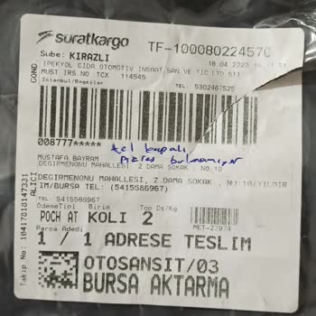 Sürat Kargo Kargo Firması Gelen Kargo Paketimi Teslim Etmedi.