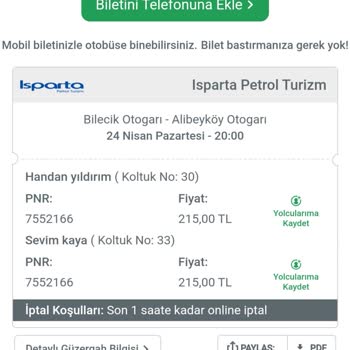 Isparta Petrol Turizm Yalan Saat Bilgisi