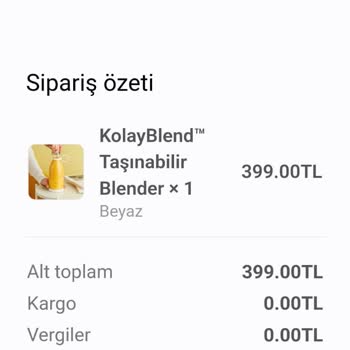 Kolayblend.com Siparişe Ulaşamama