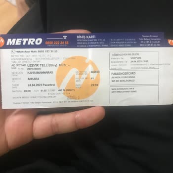 Metro Turizm Bilet İptal Talibim