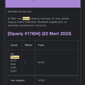 Atatohumu.org Bir Türlü Gelmeyen Tohumlar