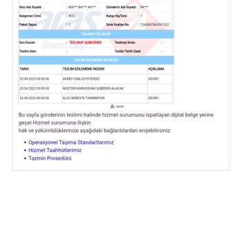 Aras Kargo Kargomun Adrese Tanımlı Değil Yalanı