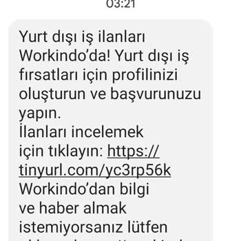 Workindo Firmasından Sürekli Gelen Mesajlar