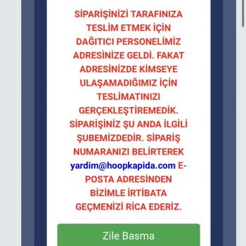 Hoopkapıda Hoopkapında Aynı Gün Teslimat Tutarsızlığı